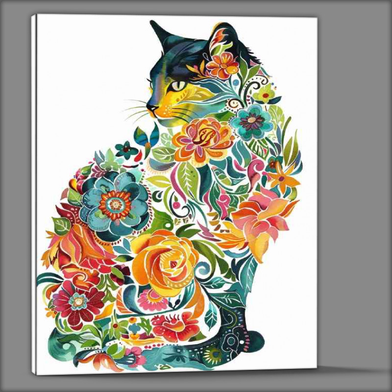 Buy Canvas : (Tattoo design cat)