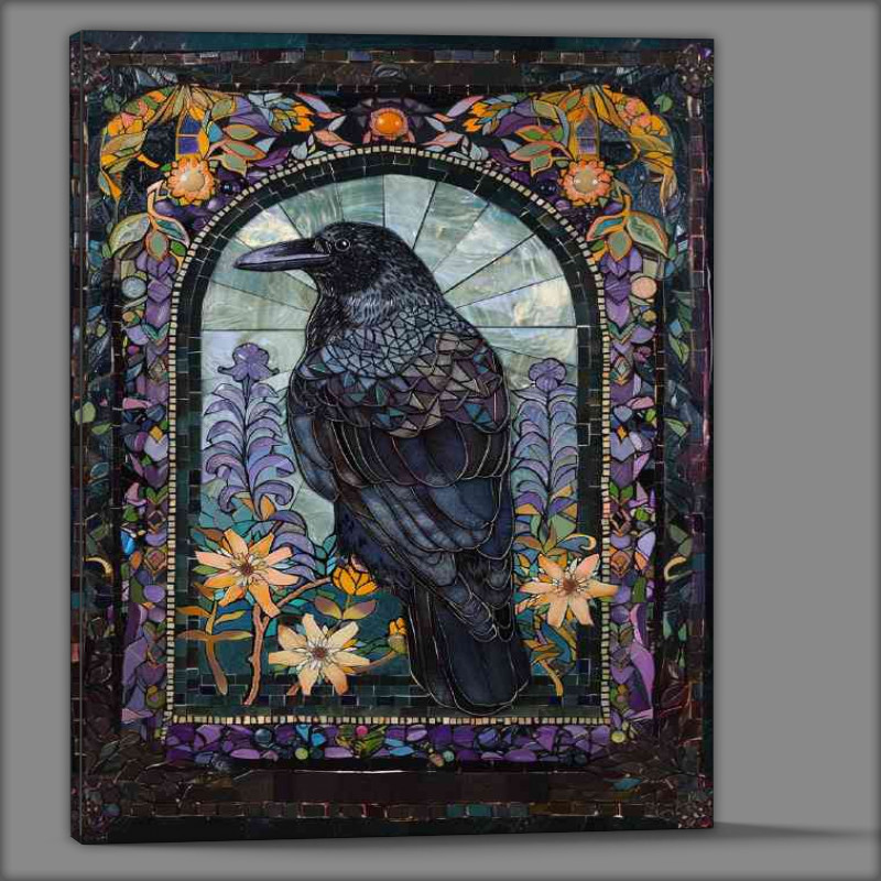 Buy Canvas : (Black raven full body arched window)