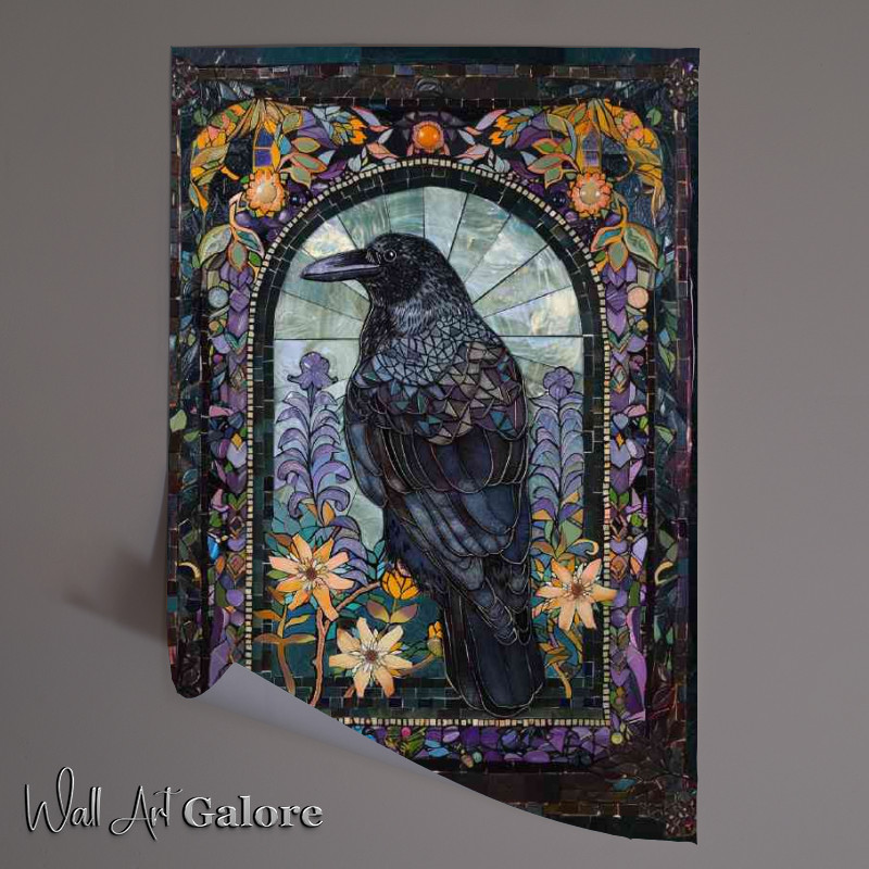 Buy Unframed Poster : (Black raven full body arched window)