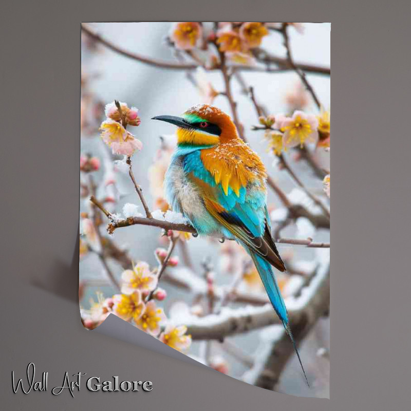 Buy Unframed Poster : (Flowering tree in winter with bird)