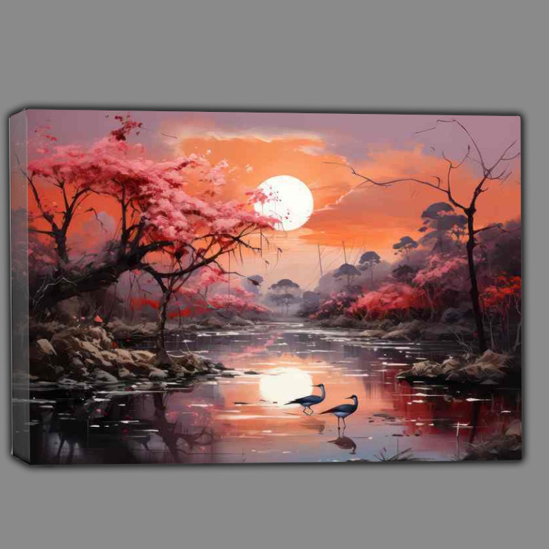 Buy Canvas : (Historic Japanese Temples with Stunning Koi Ponds)