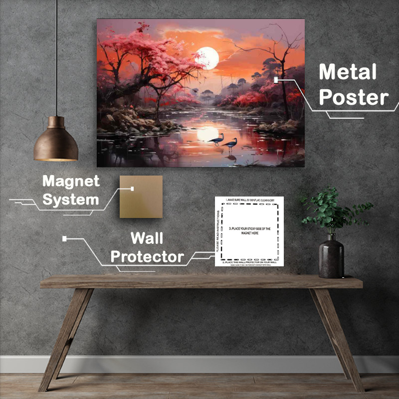 Buy Metal Poster : (Historic Japanese Temples with Stunning Koi Ponds)