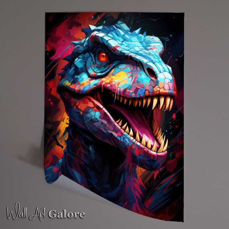 Buy Unframed Poster : (Abstract dinosaur in blue colour)