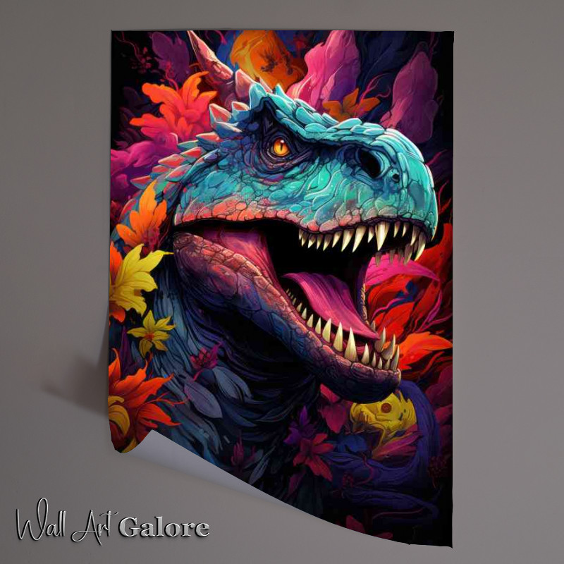 Buy Unframed Poster : (Colours dinosaur t rex on earth)