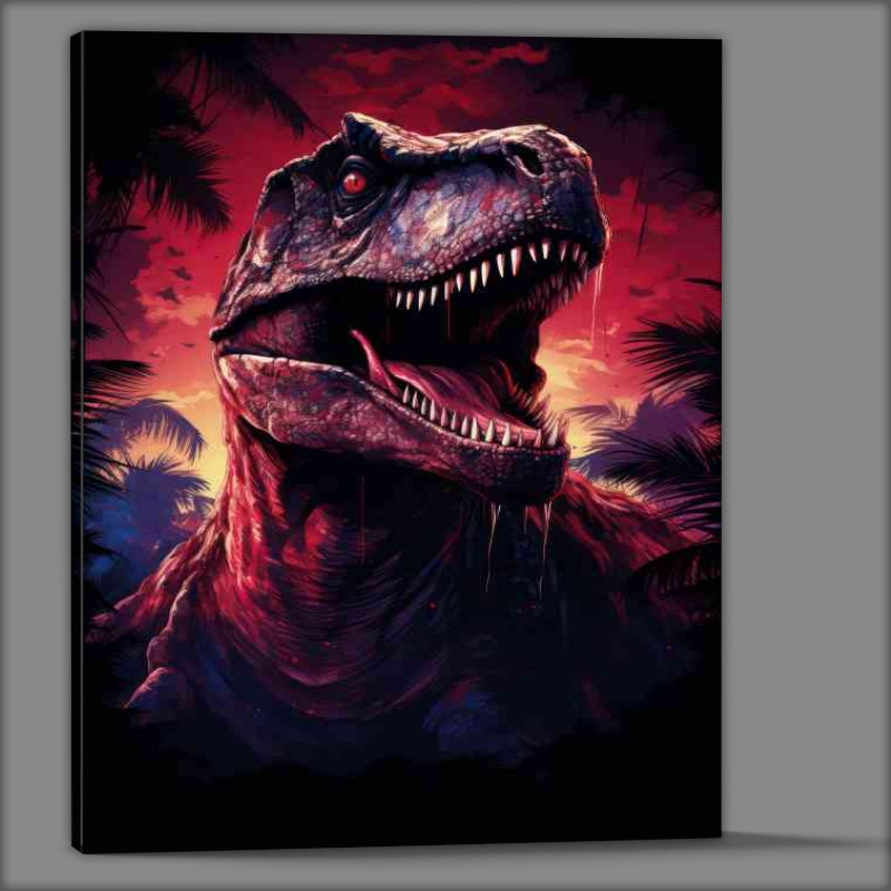 Buy Canvas : (Painted trex from the jurrasic timeline)
