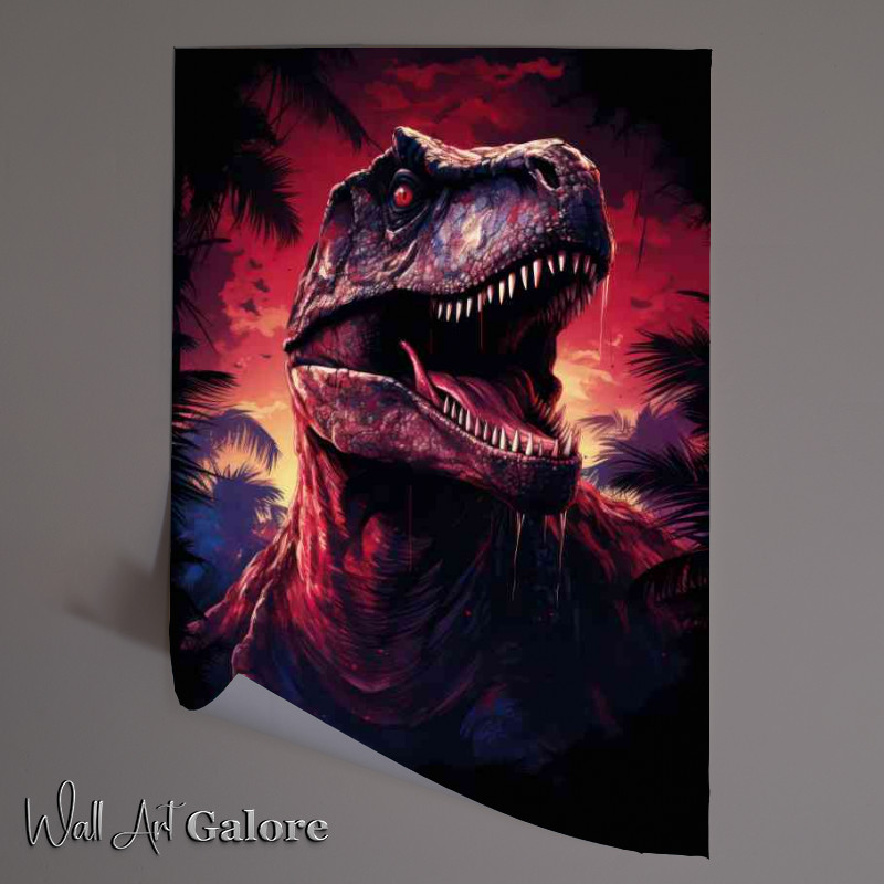 Buy Unframed Poster : (Painted trex from the jurrasic timeline)