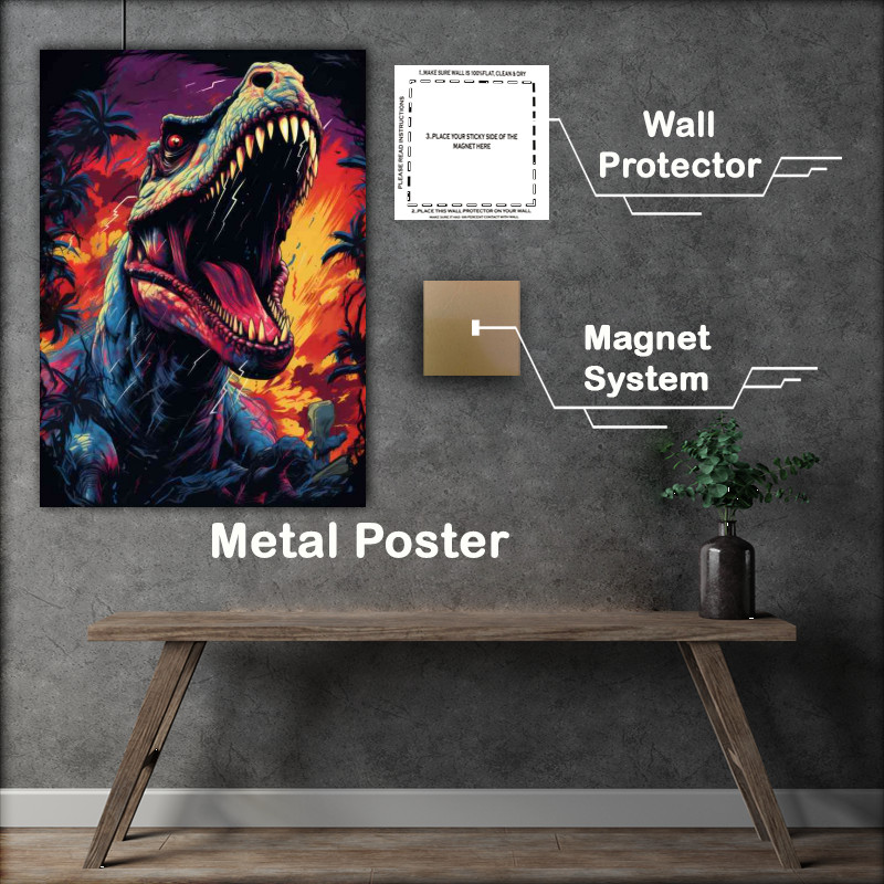 Buy Metal Poster : (T rex in the jurrasic eara)