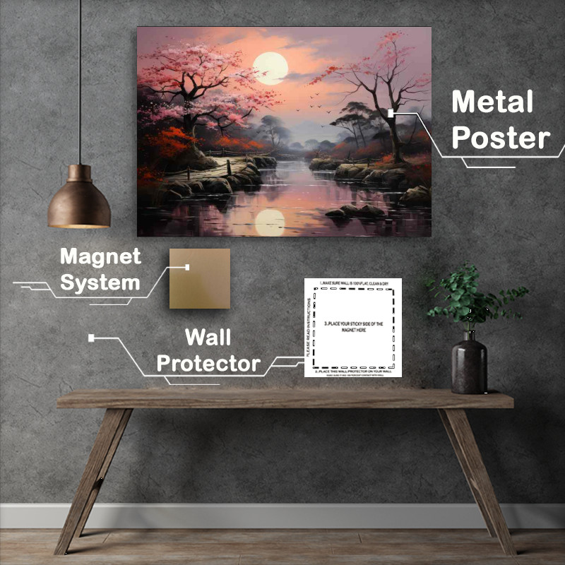 Buy Metal Poster : (Japanese Aesthetics Pond of life)