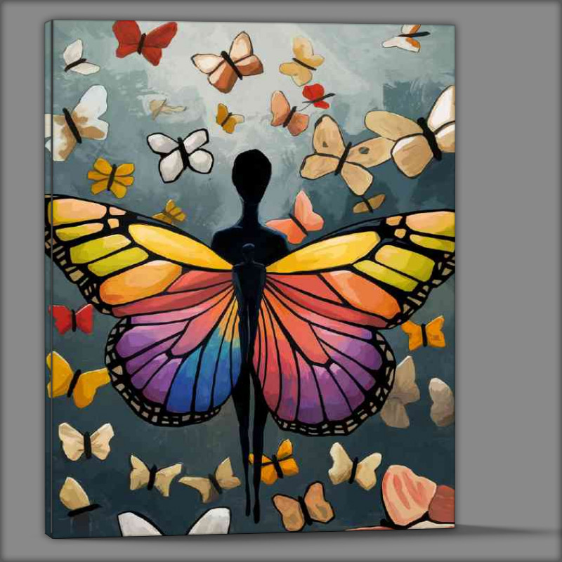Buy Canvas : (Abstract silhuette figure with butterfly wings)