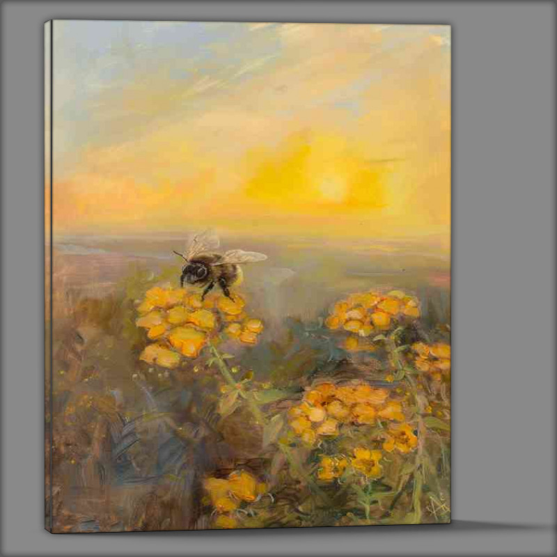 Buy Canvas : (Bee sitting on the top of the yellow folwers)