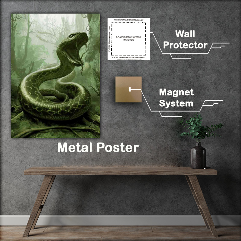 Buy Metal Poster : (Massive menacing snake)