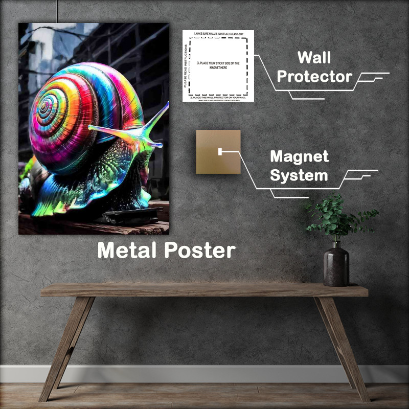 Buy Metal Poster : (The vibrant coloured snail)
