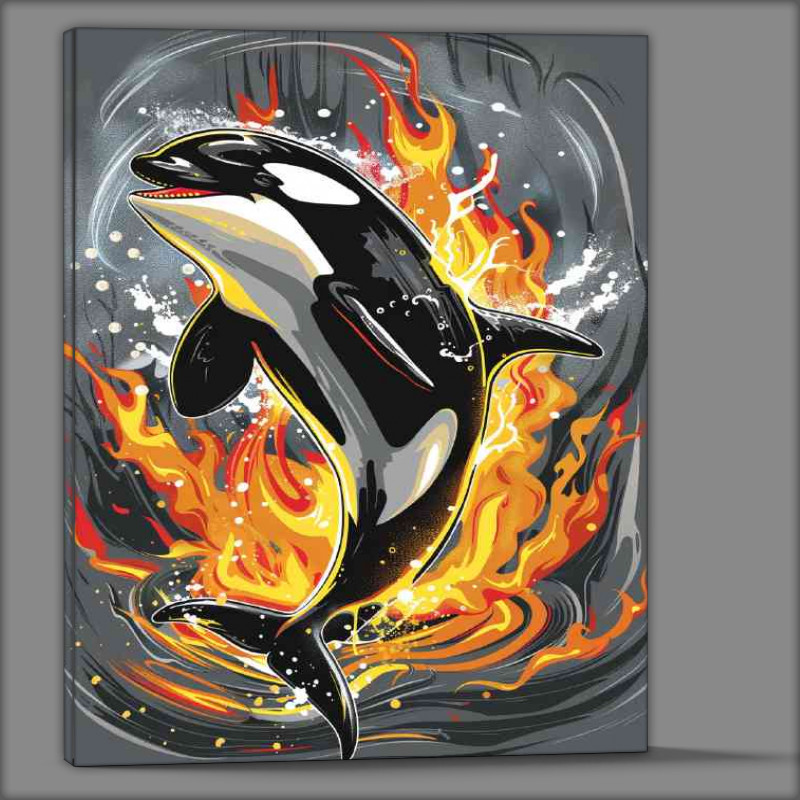 Buy Canvas : (Orca jumping out of water)