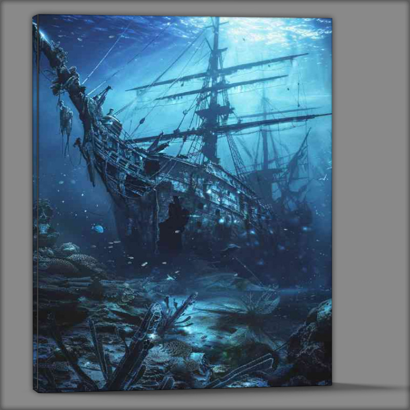 Buy Canvas : (Shipwreak at the bottom of the ocean fantasy)