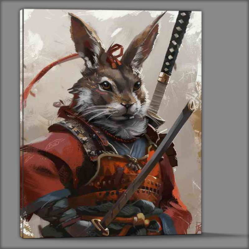 Buy Canvas : (Anthropomorphic Rabbit with swords surreal)