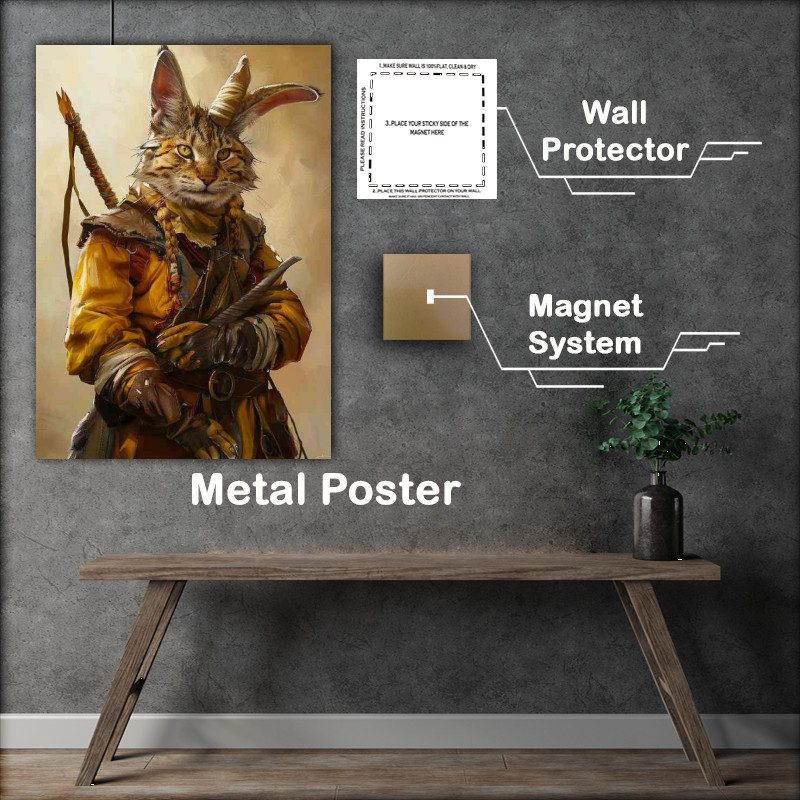 Buy Metal Poster : (Anthropomorphic cat with rabbit ears)
