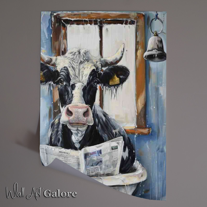 Buy Unframed Poster : (Cow in a bath tub)