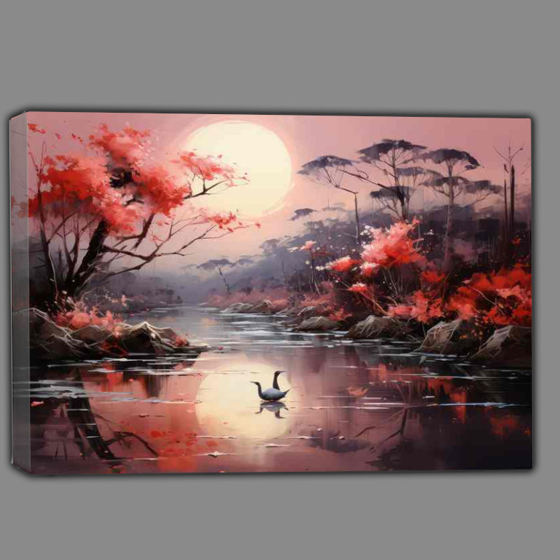 Buy Canvas : (Koi and crane the Seasons A Japanese Perspective)