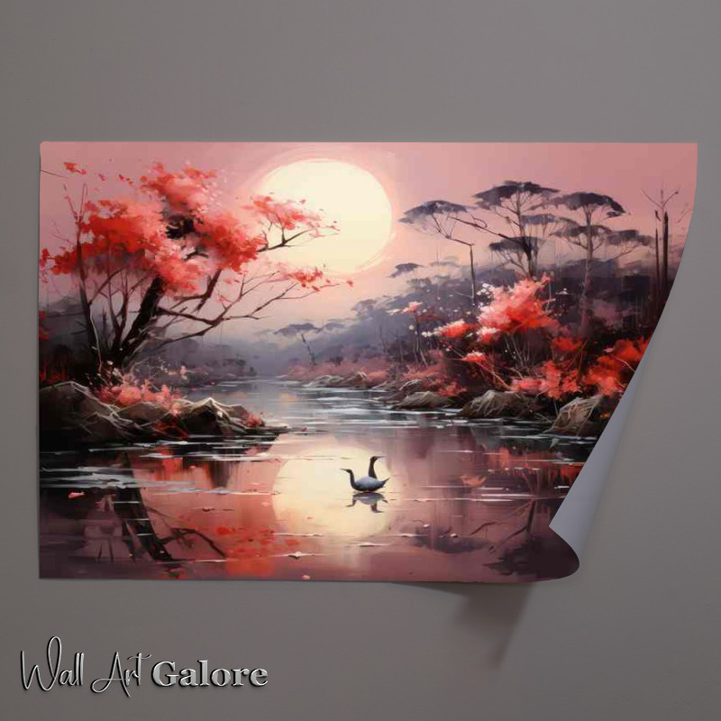 Buy Unframed Poster : (Koi and crane the Seasons A Japanese Perspective)