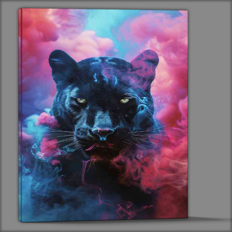 Buy Canvas : (Black panther surrounded by smoke)