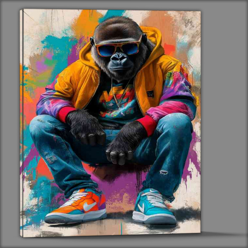 Buy Canvas : (Gorrilla wearing jeans street)