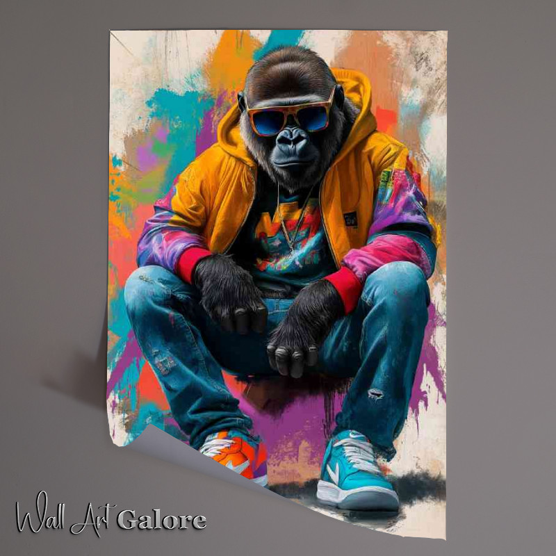 Buy Unframed Poster : (Gorrilla wearing jeans street)