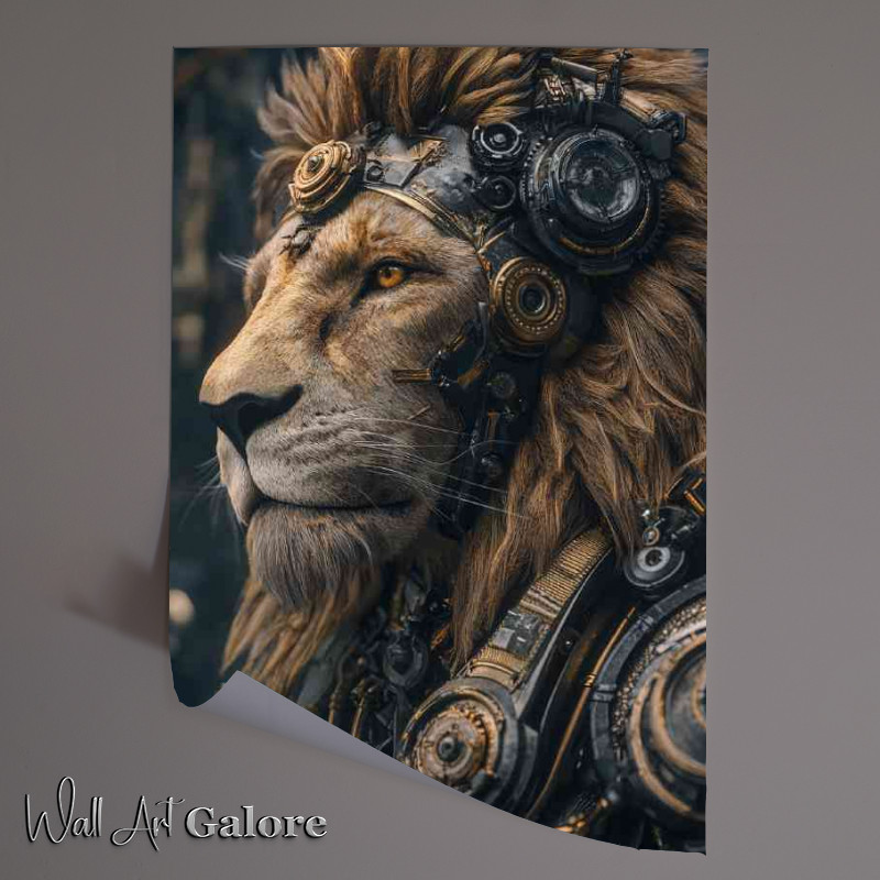Buy Unframed Poster : (Lion inspiring head steampunk surreal)