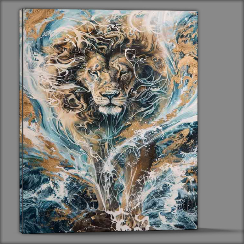Buy Canvas : (Lion made of water splashes)