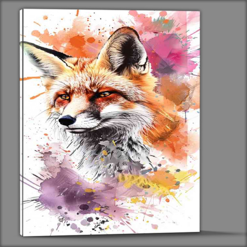Buy Canvas : (Mr red fox splashe art watercolour)