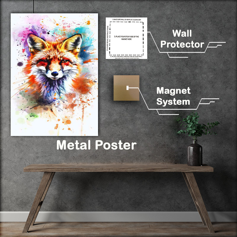 Buy Metal Poster : (Sly mr red fox in splash art)