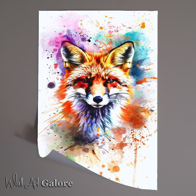 Buy Unframed Poster : (Sly mr red fox in splash art)