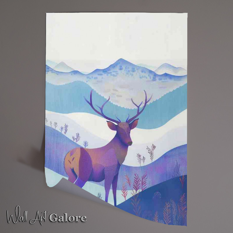 Buy Unframed Poster : (Stag in the highlands painted)