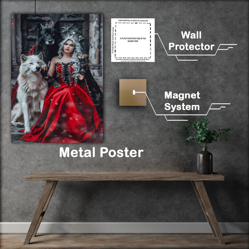 Buy Metal Poster : (The red Dress and the wolves)