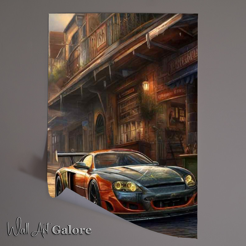 Buy Unframed Poster : (Super car in the old school road)