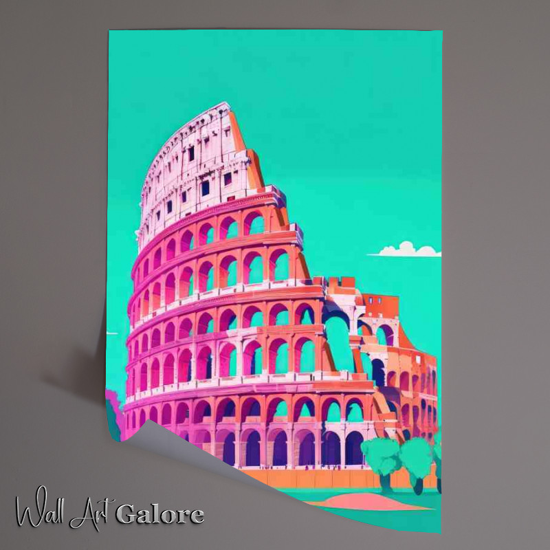Buy Unframed Poster : (Colosseum Rome a flat design)