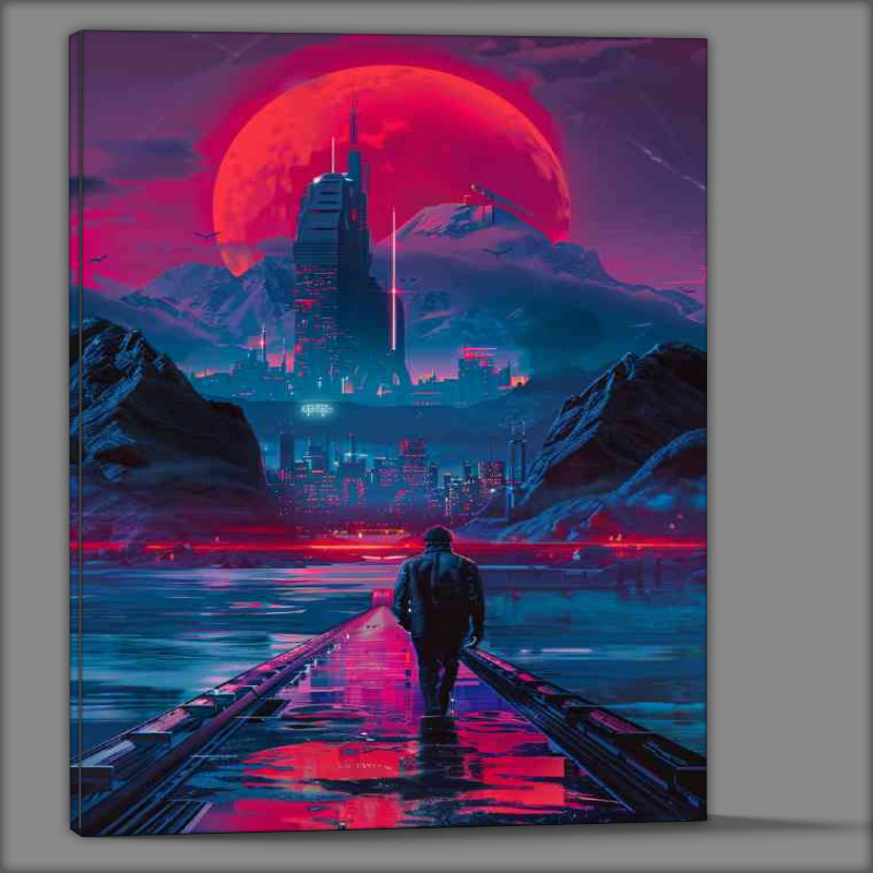 Buy Canvas : (Cyberpunk walking to the city)