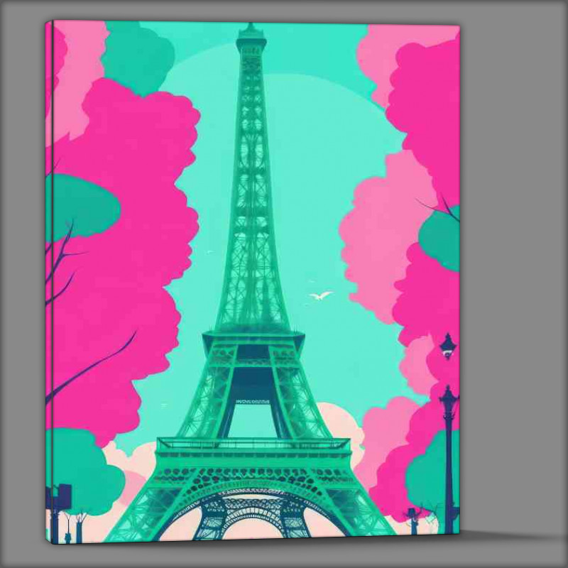 Buy Canvas : (Eiffel Tower Paris a flat design)