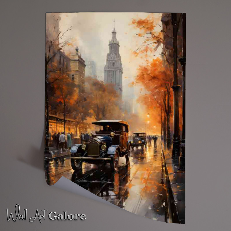 Buy Unframed Poster : (NYC painting busy street)