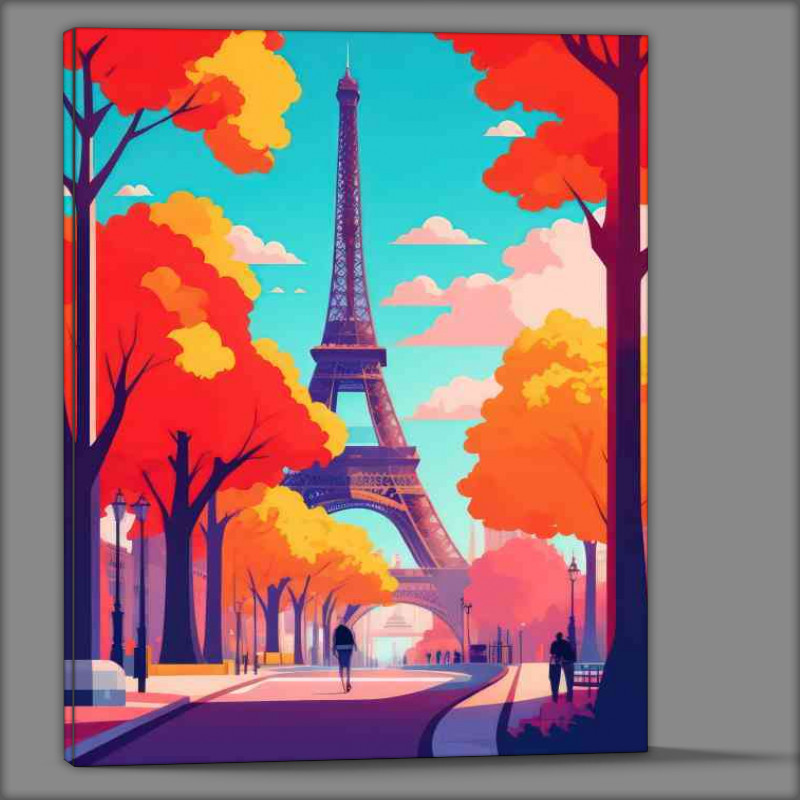 Buy Canvas : (Paris as a flat design)