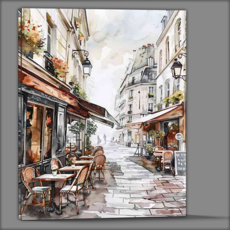 Buy Canvas : (Paris street cafe during day)