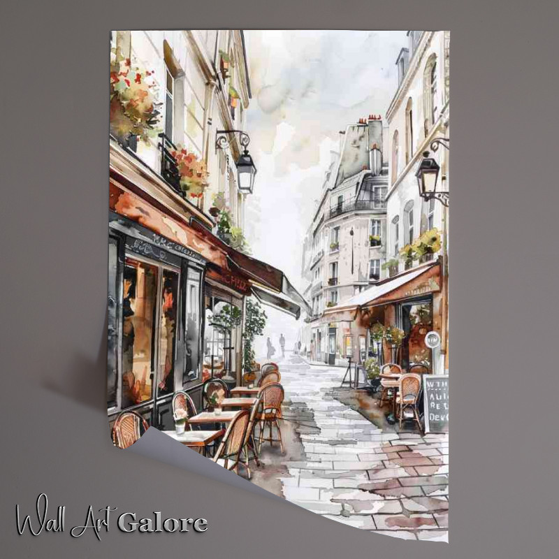 Buy Unframed Poster : (Paris street cafe during day)