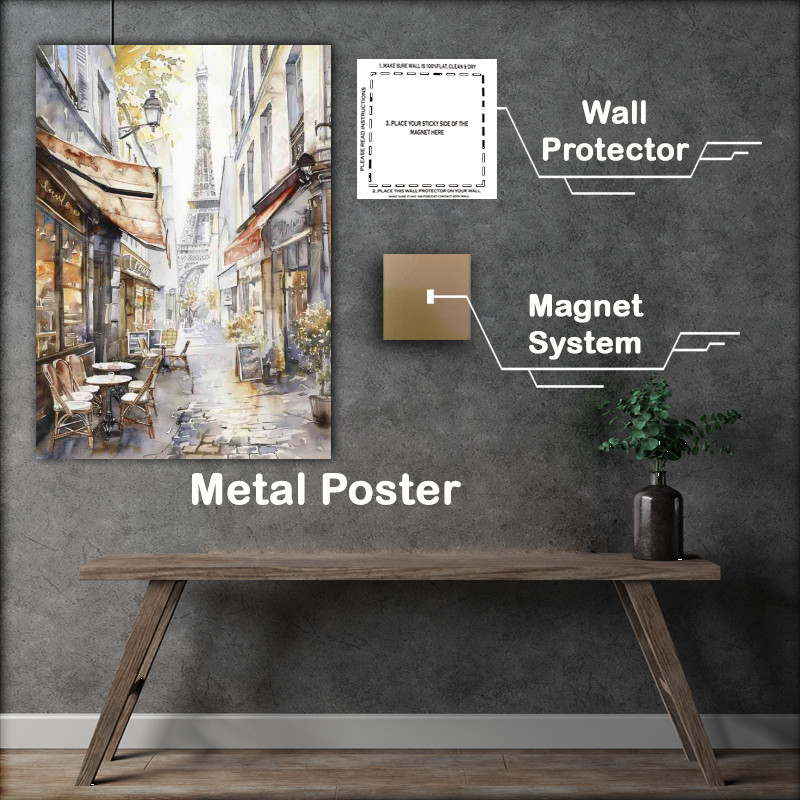 Buy Metal Poster : (Paris street effiel tower views)