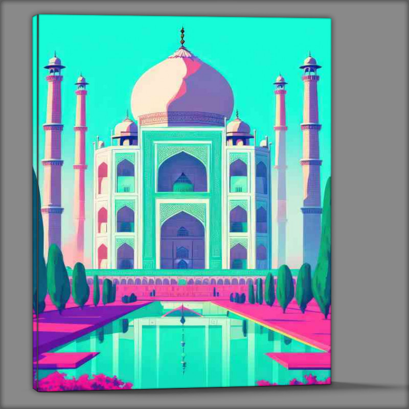Buy Canvas : (Taj Mahal India a flat design)