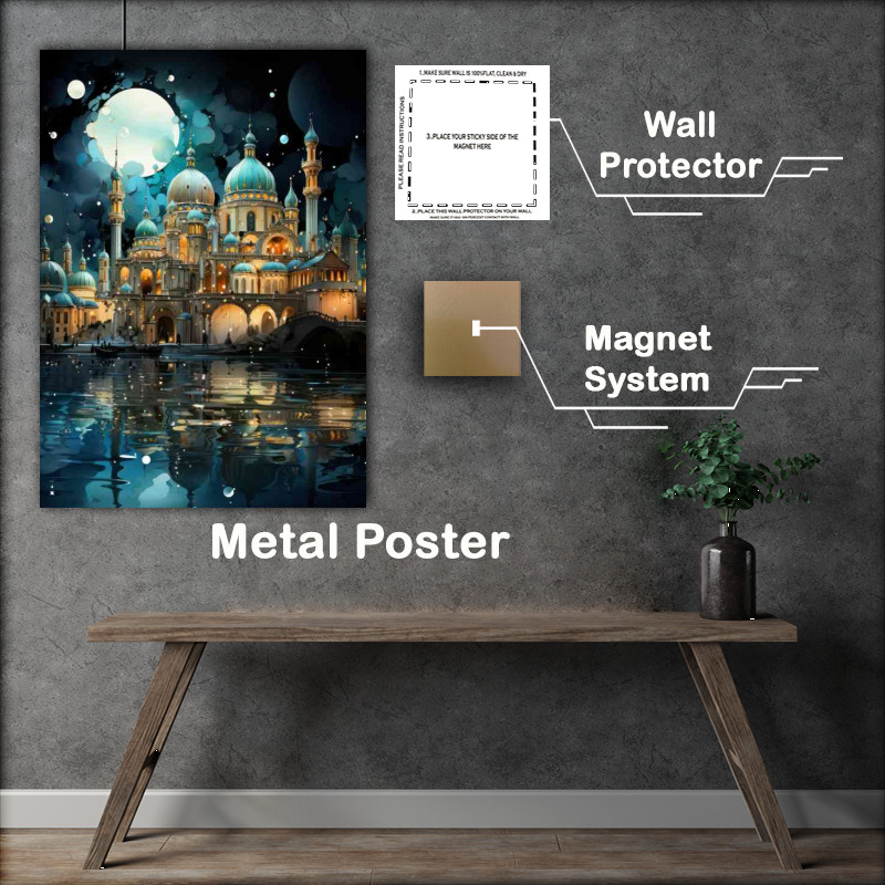 Buy Metal Poster : (Venice from the water reflections)