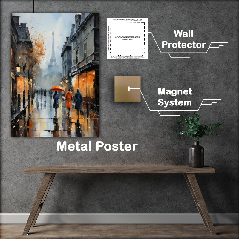 Buy Metal Poster : (Walking on a paris street)