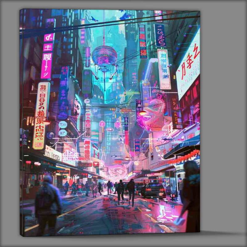 Buy Canvas : (Animae neon street scene)
