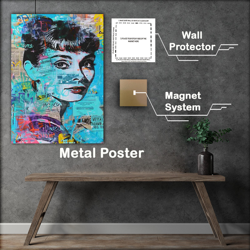 Buy Metal Poster : (Audrey Hepburn made with different typo)