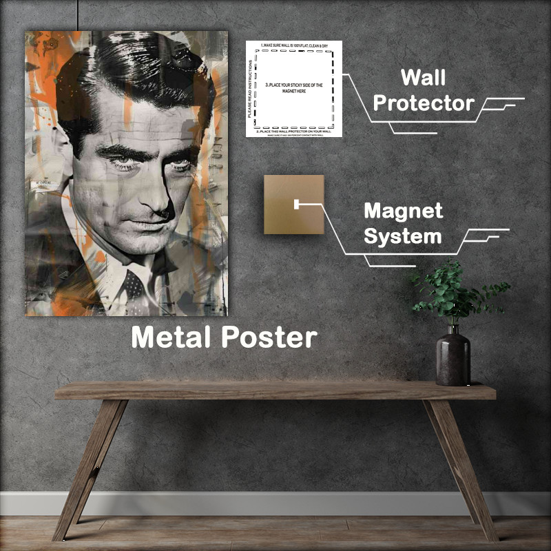 Buy Metal Poster : (Cary Grant icon street art)