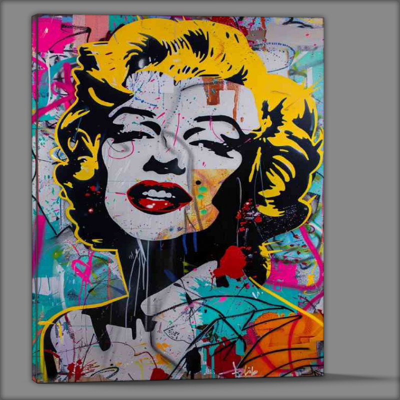 Buy Canvas : (Marilyn Monroe yellow hair graffiti)