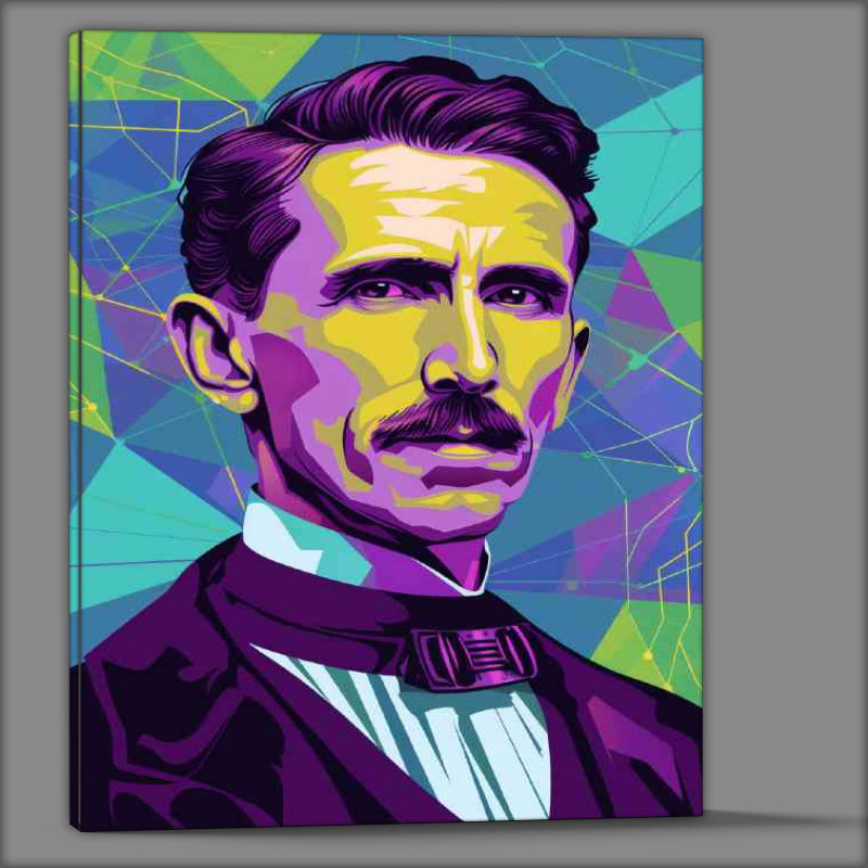 Buy Canvas : (Nikola Tesla in the style of pop art simple vector)